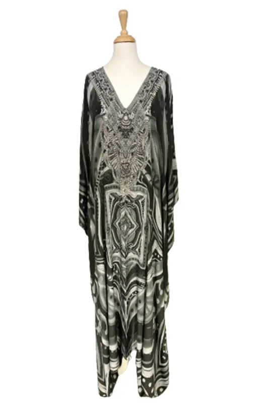 MANDALA SILK BIG WIDTH LONG KAFTAN sold by Czarina