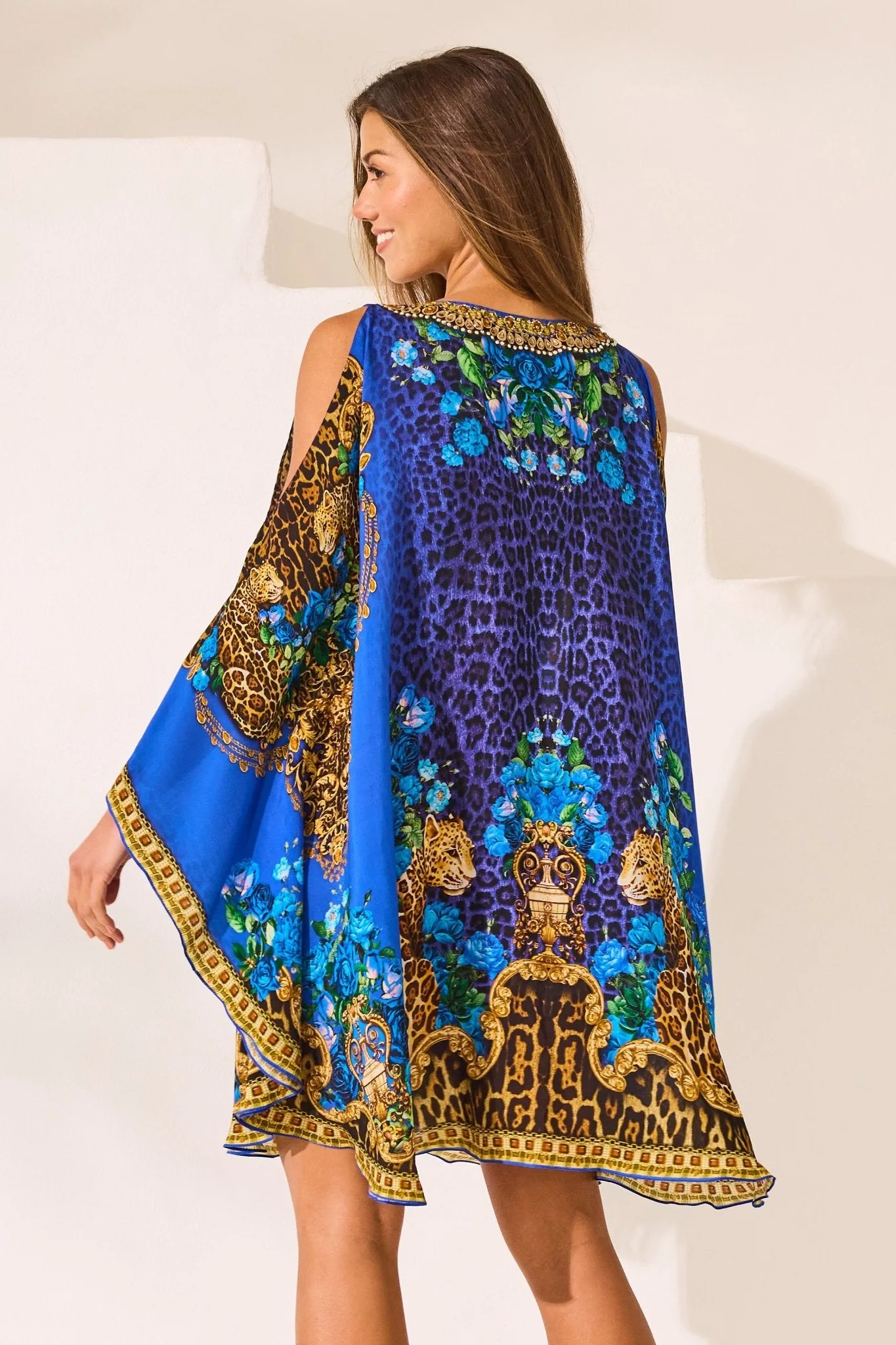 Blue Leopardess Kaftan Dress sold by Czarina product image thumbnail 4