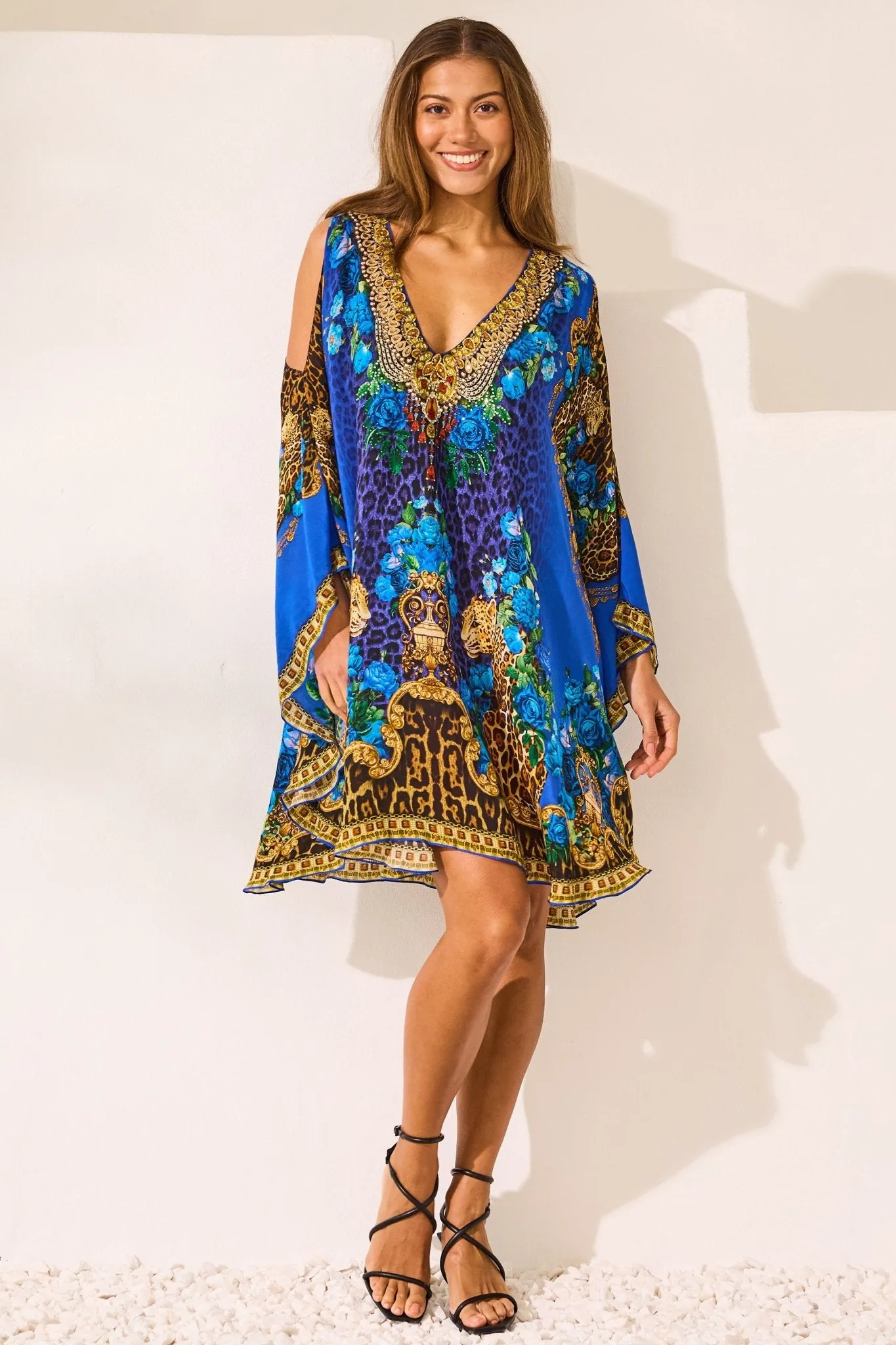 Blue Leopardess Kaftan Dress sold by Czarina product image thumbnail 5