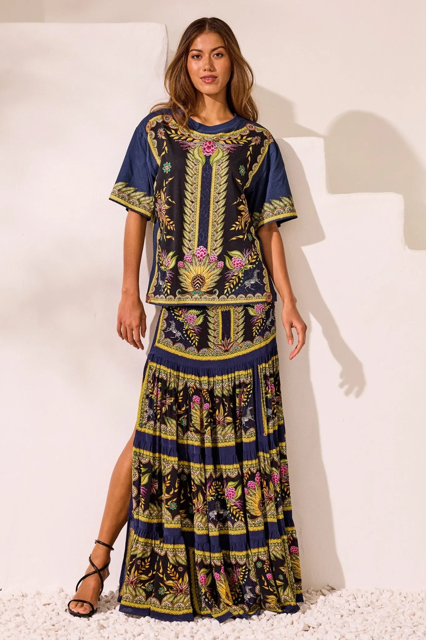 Queen Of Savannah Maxi Skirt w Side Slit sold by Czarina