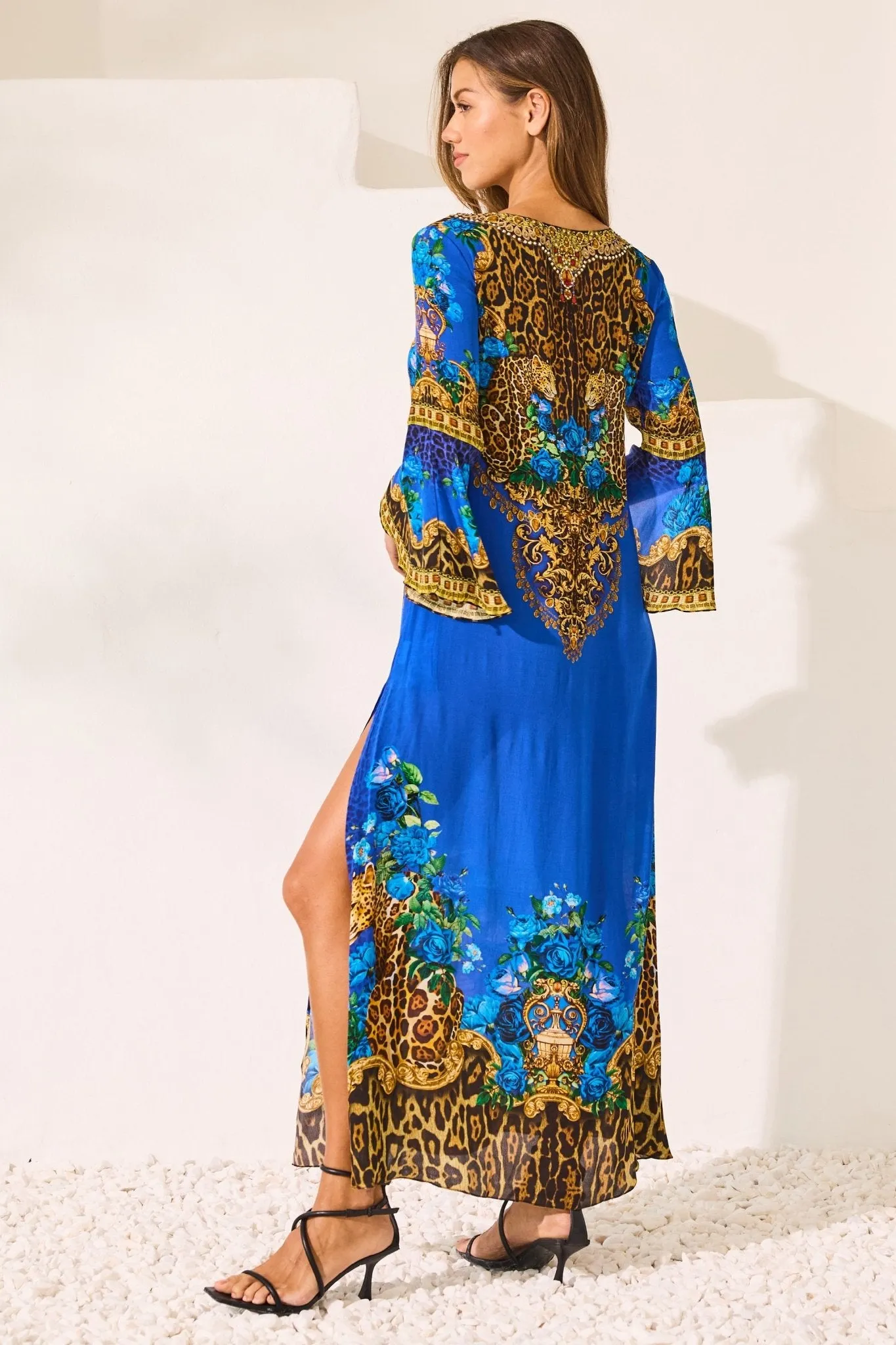Blue Leopardess Maxi Dress W Sleeves sold by Czarina product image thumbnail 3