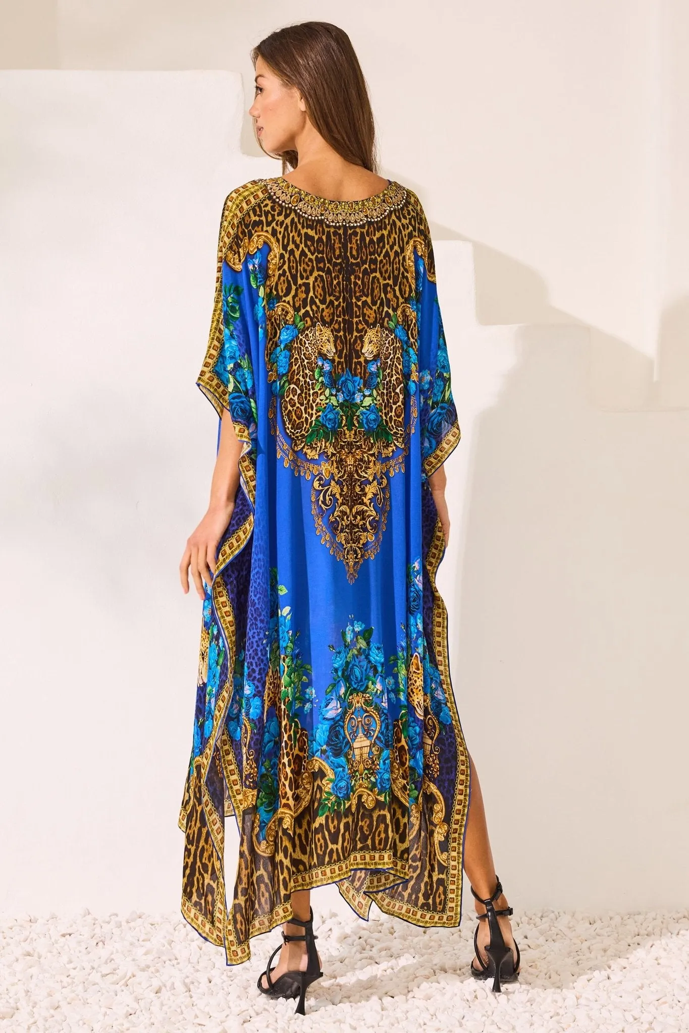 Blue Leopardess Medium Kaftan sold by Czarina product image thumbnail 3