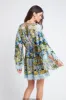 SUMMER BLUES SHORT WRAP DRESS W LACE sold by Czarina