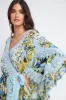 SUMMER BLUES SHORT WRAP DRESS W LACE sold by Czarina