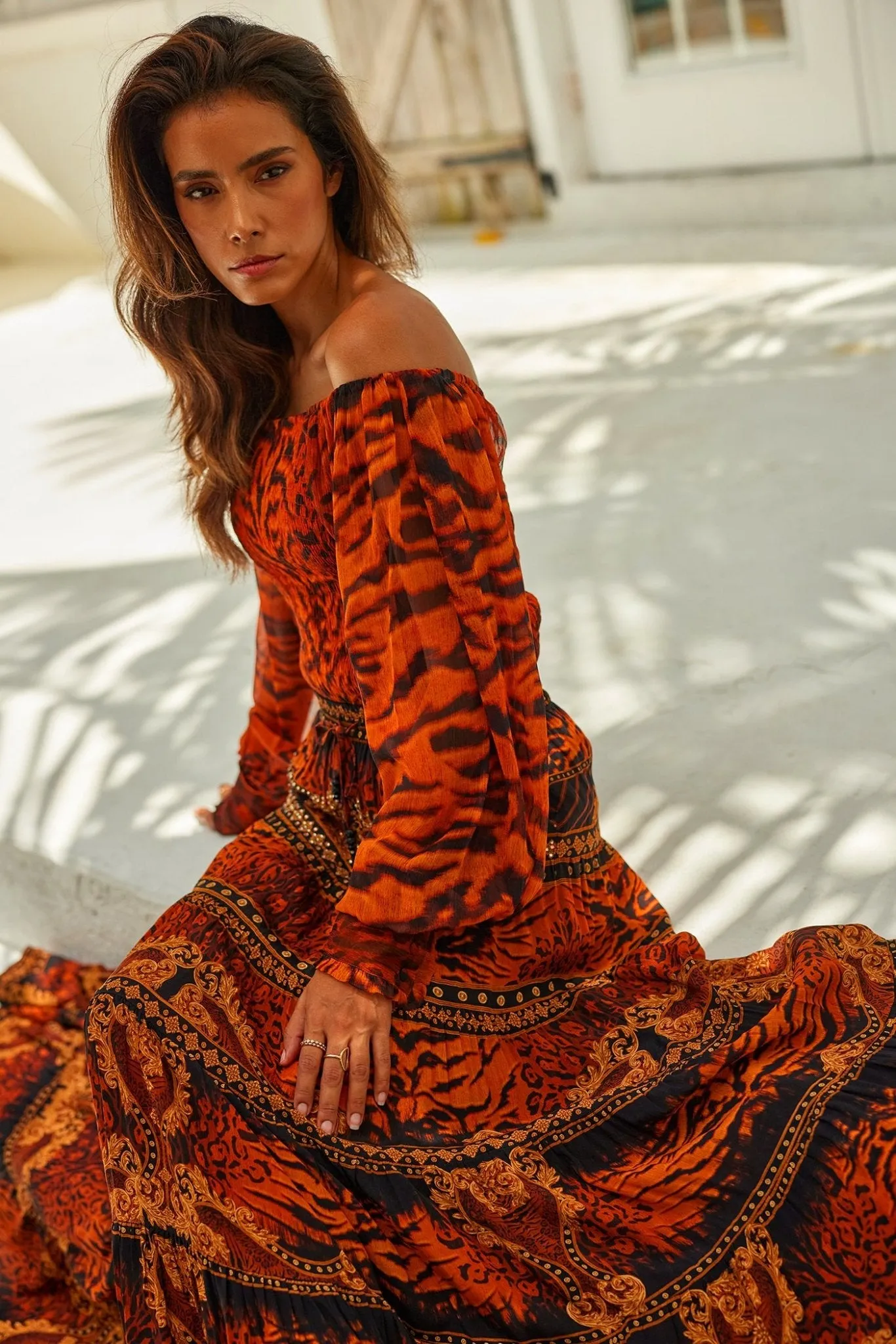 TIGRESS SHIRRED TOP W SLEEVES sold by Czarina product image thumbnail 3