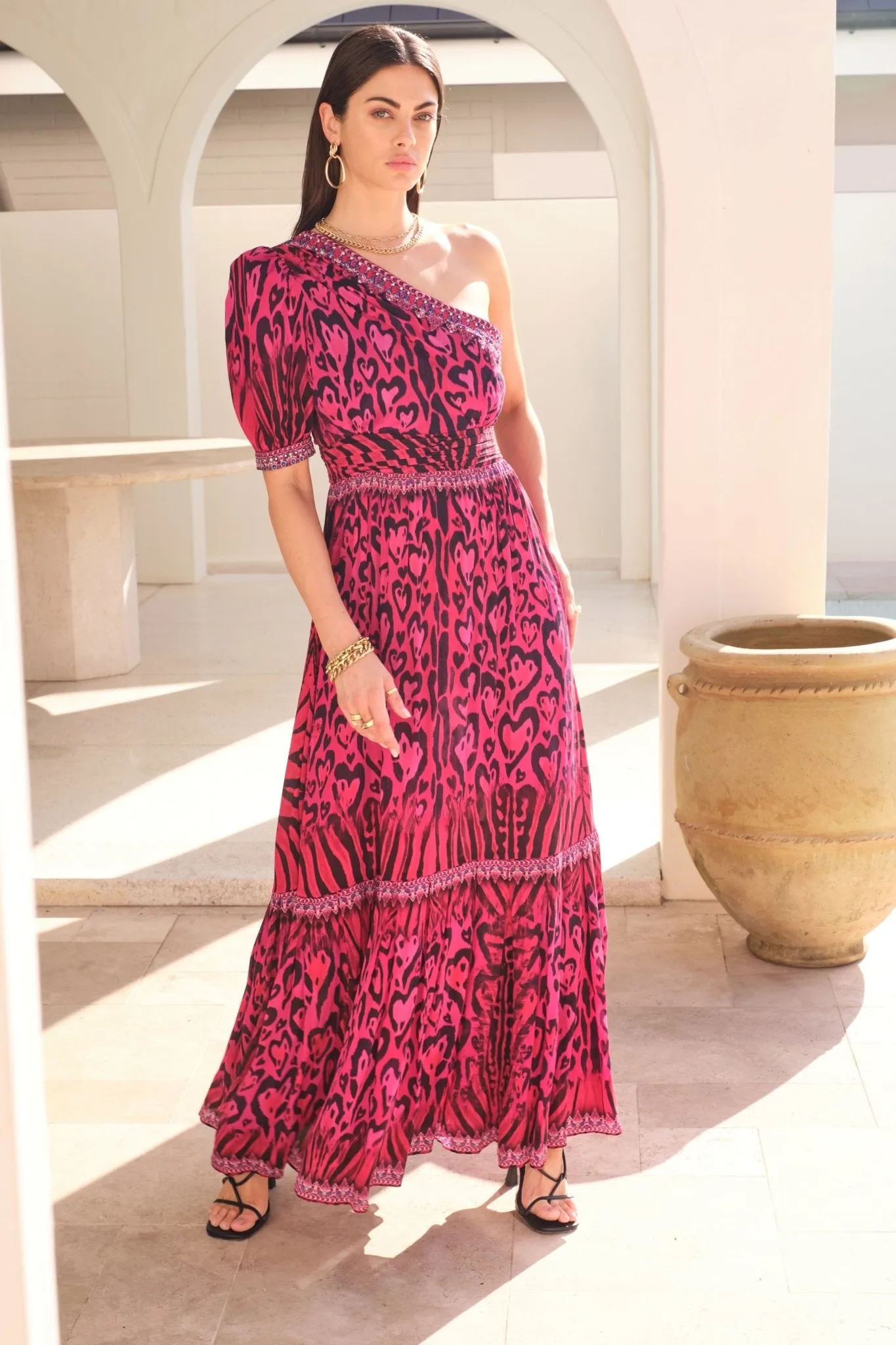 HEARTS FOREVER ONE SHOULDER MAXI DRESS sold by Czarina product image thumbnail 2