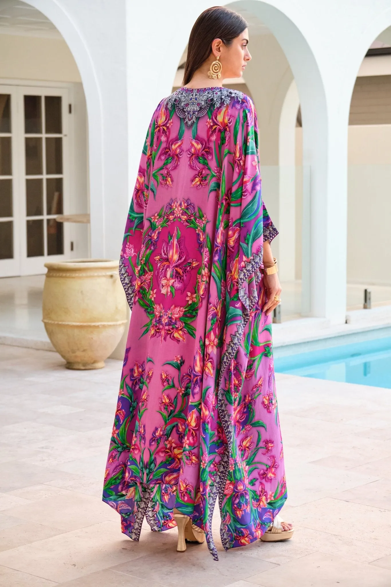 PINK RADIANCE BIG WIDTH SILK KAFTAN sold by Czarina product image thumbnail 5