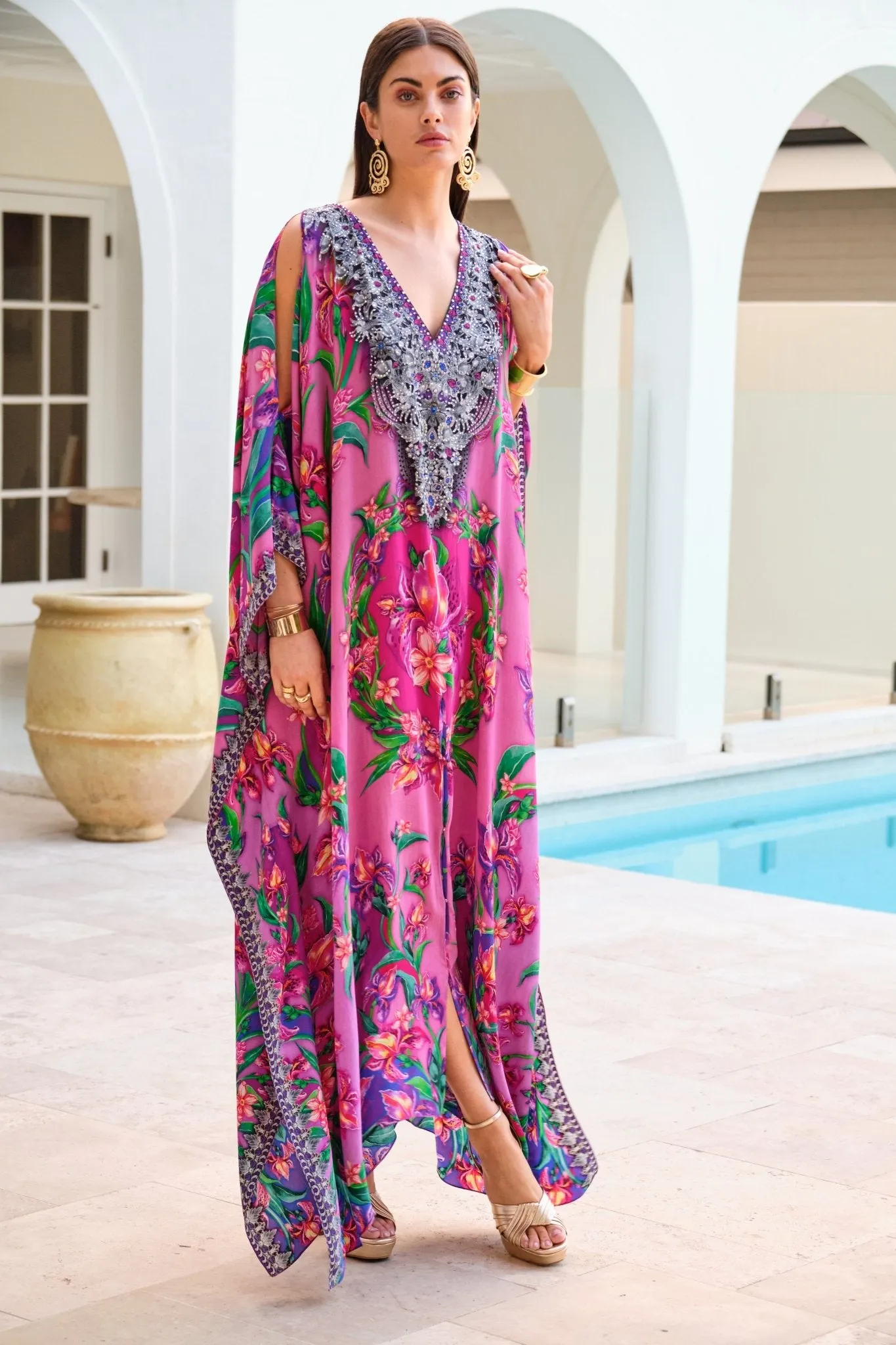 PINK RADIANCE BIG WIDTH SILK KAFTAN sold by Czarina product image thumbnail 4