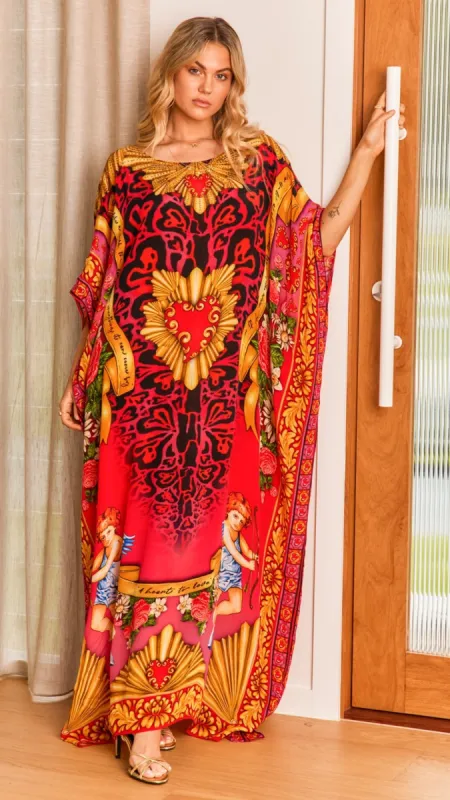 LOVE YOU FOREVER ROUND NECK LONG KAFTAN sold by Czarina