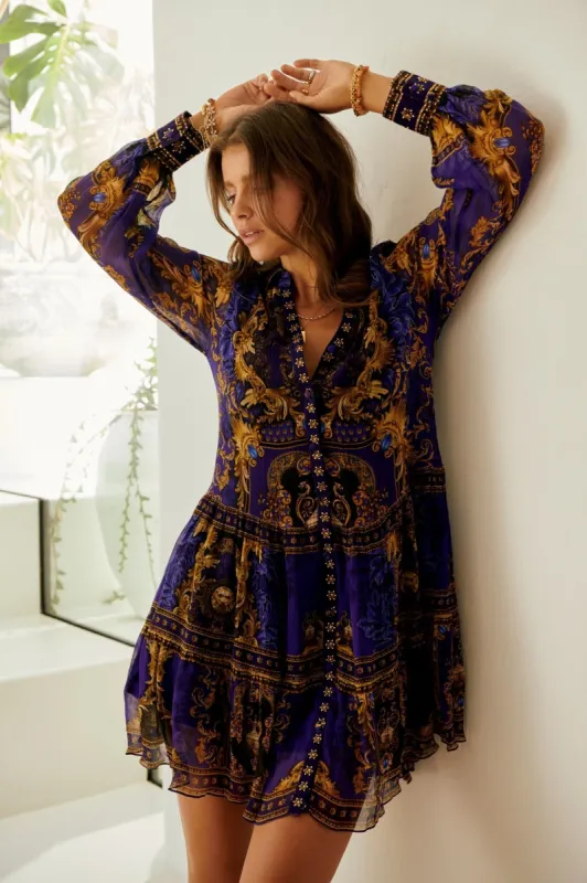 Midnight Blue Shirt Dress sold by Czarina