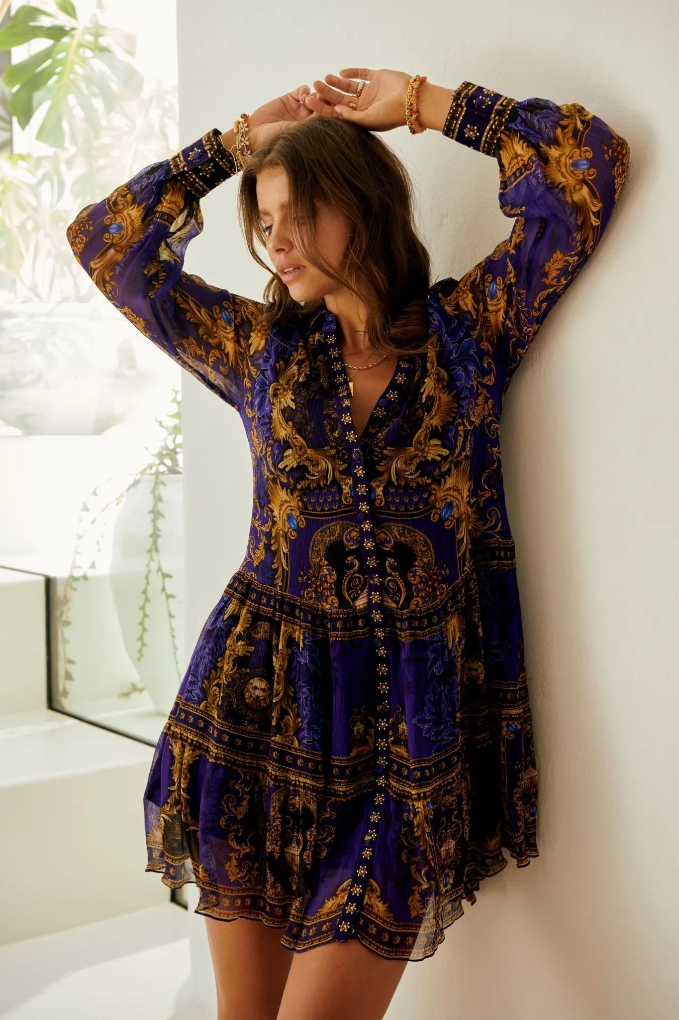 Midnight Blue Shirt Dress sold by Czarina