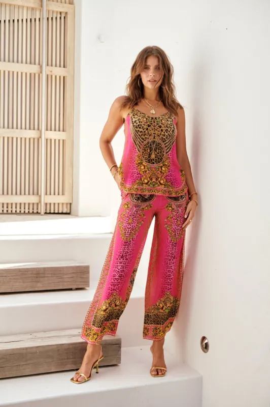 PINK LEOPARD PALAZZO PANTS sold by Czarina