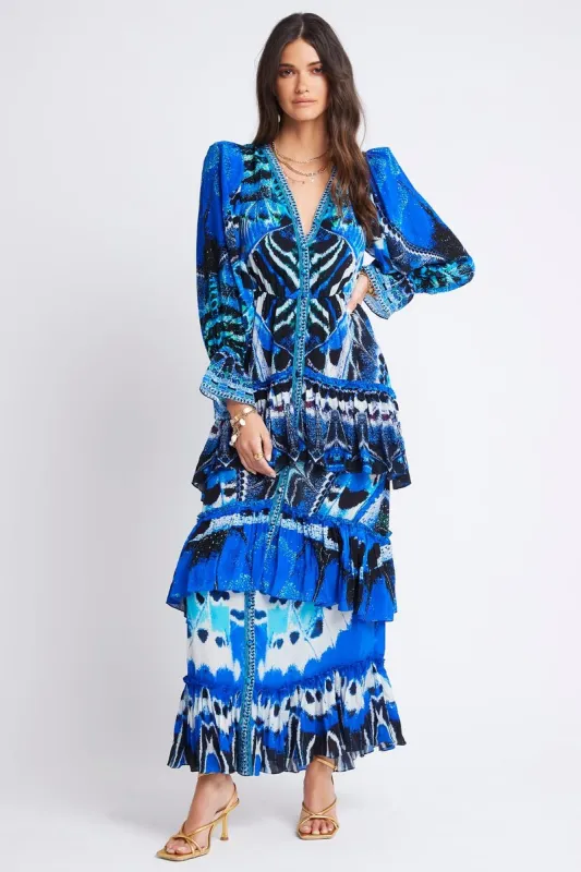 WILD FEATHERS BUTTONED DOWN MAXI DRESS sold by Czarina