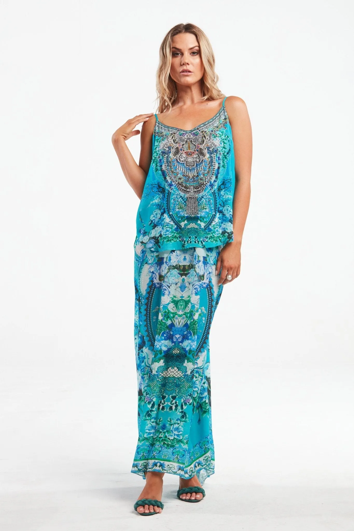 Those Blue Eyes Cami Top W V-Neck Front & Back sold by Czarina