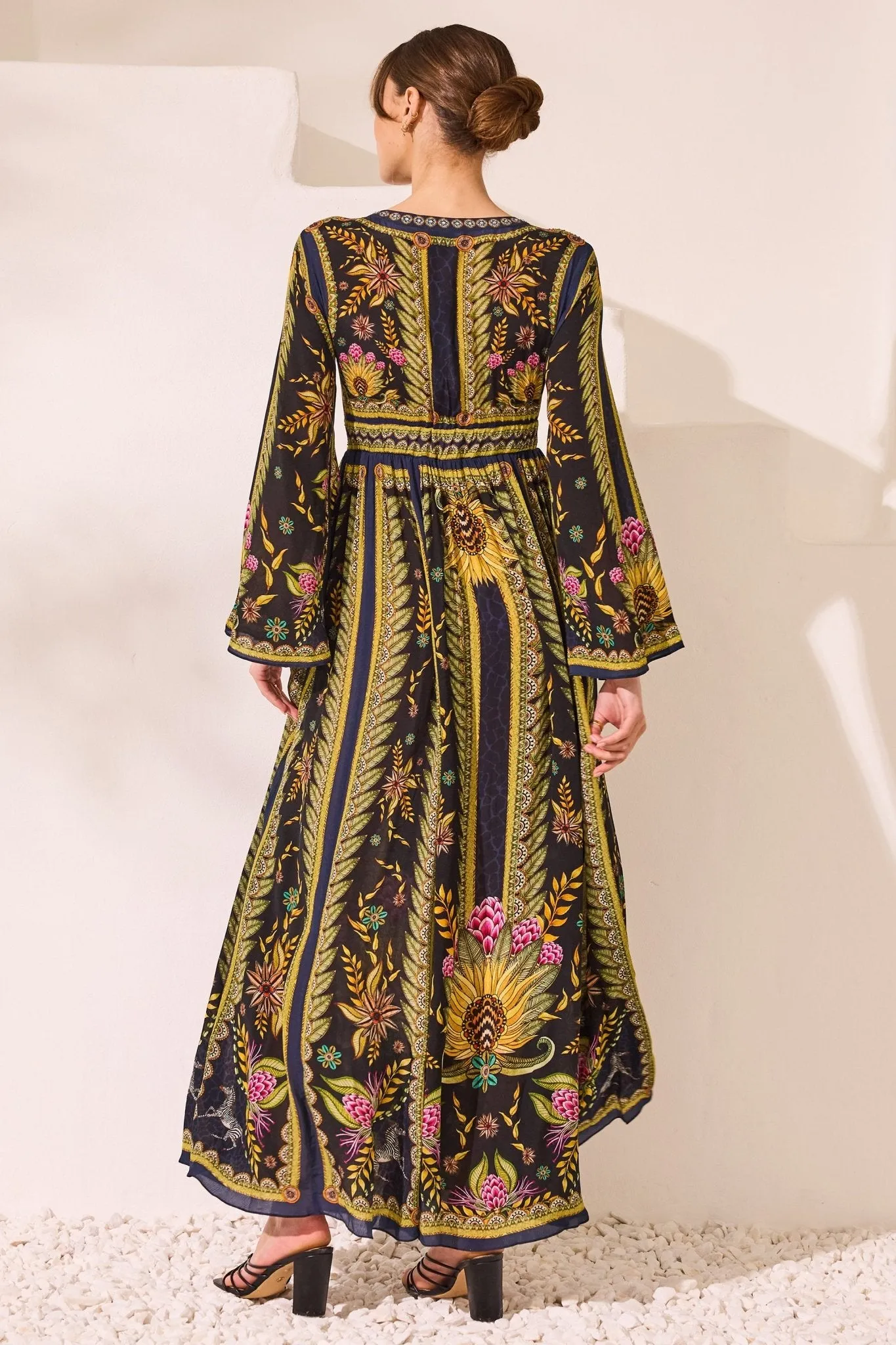 Queen Of Savannah Maxi Dress W Flared Sleeves sold by Czarina product image thumbnail 4