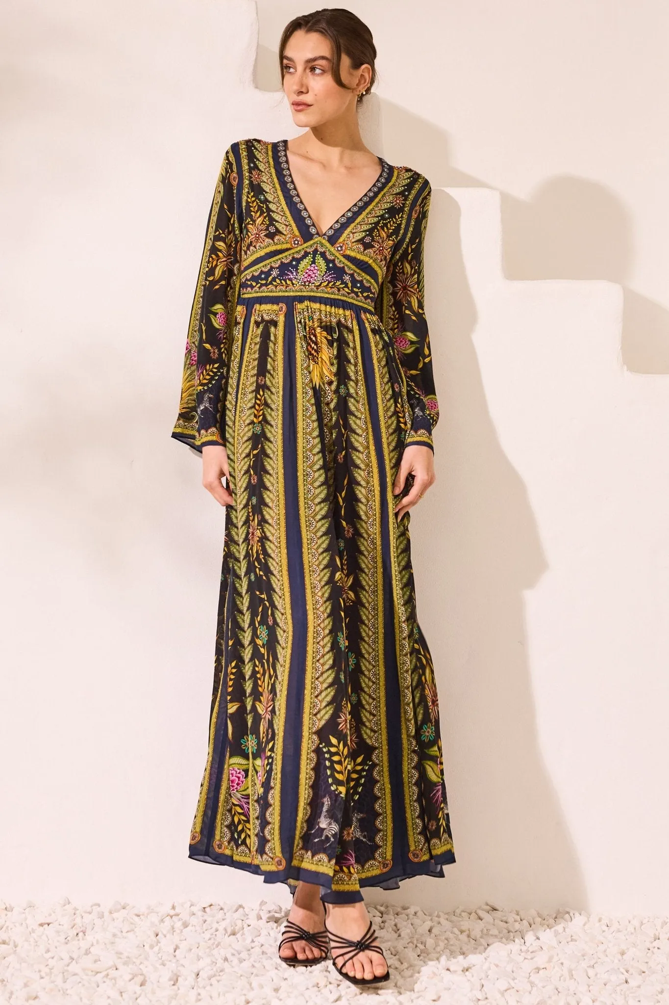 Queen Of Savannah Maxi Dress W Flared Sleeves sold by Czarina product image thumbnail 2
