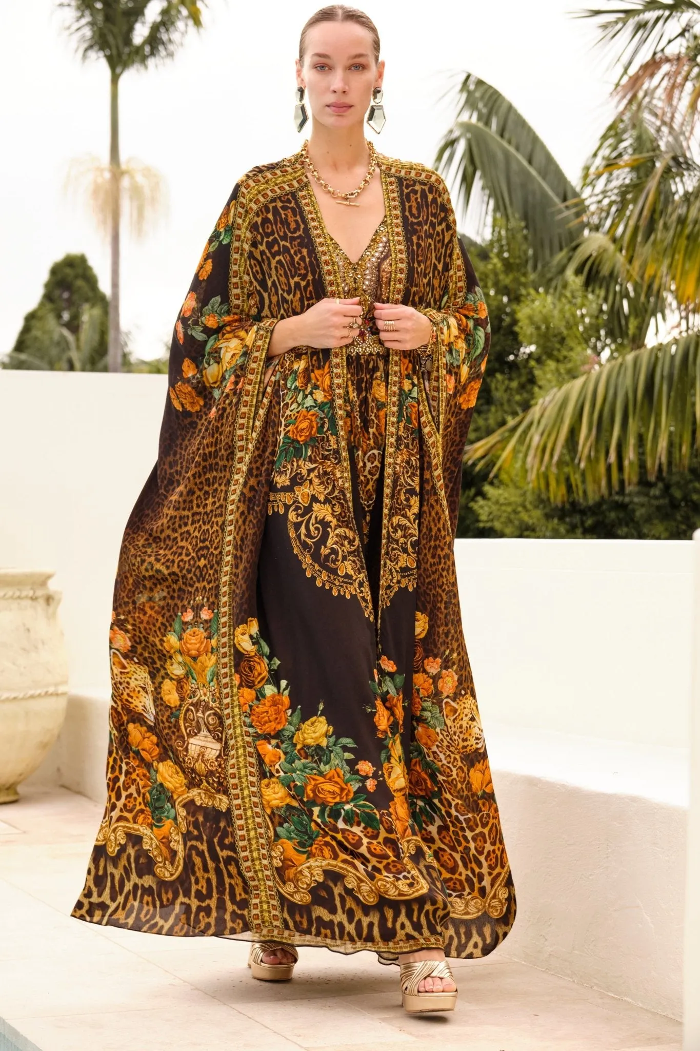 BLACK LEOPARDESS TAB KAFTAN sold by Czarina product image thumbnail 5