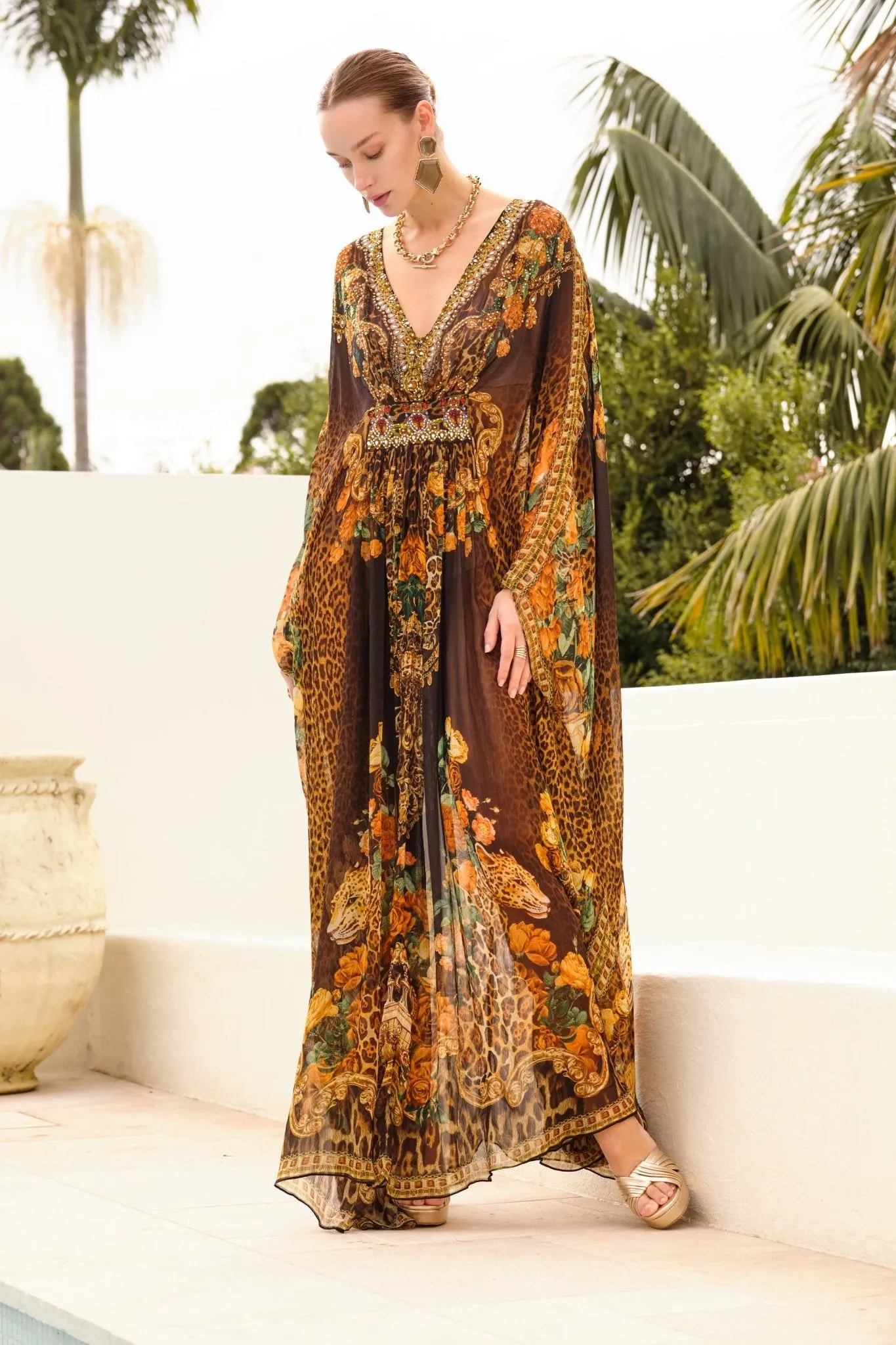 BLACK LEOPARDESS TAB KAFTAN sold by Czarina product image thumbnail 3