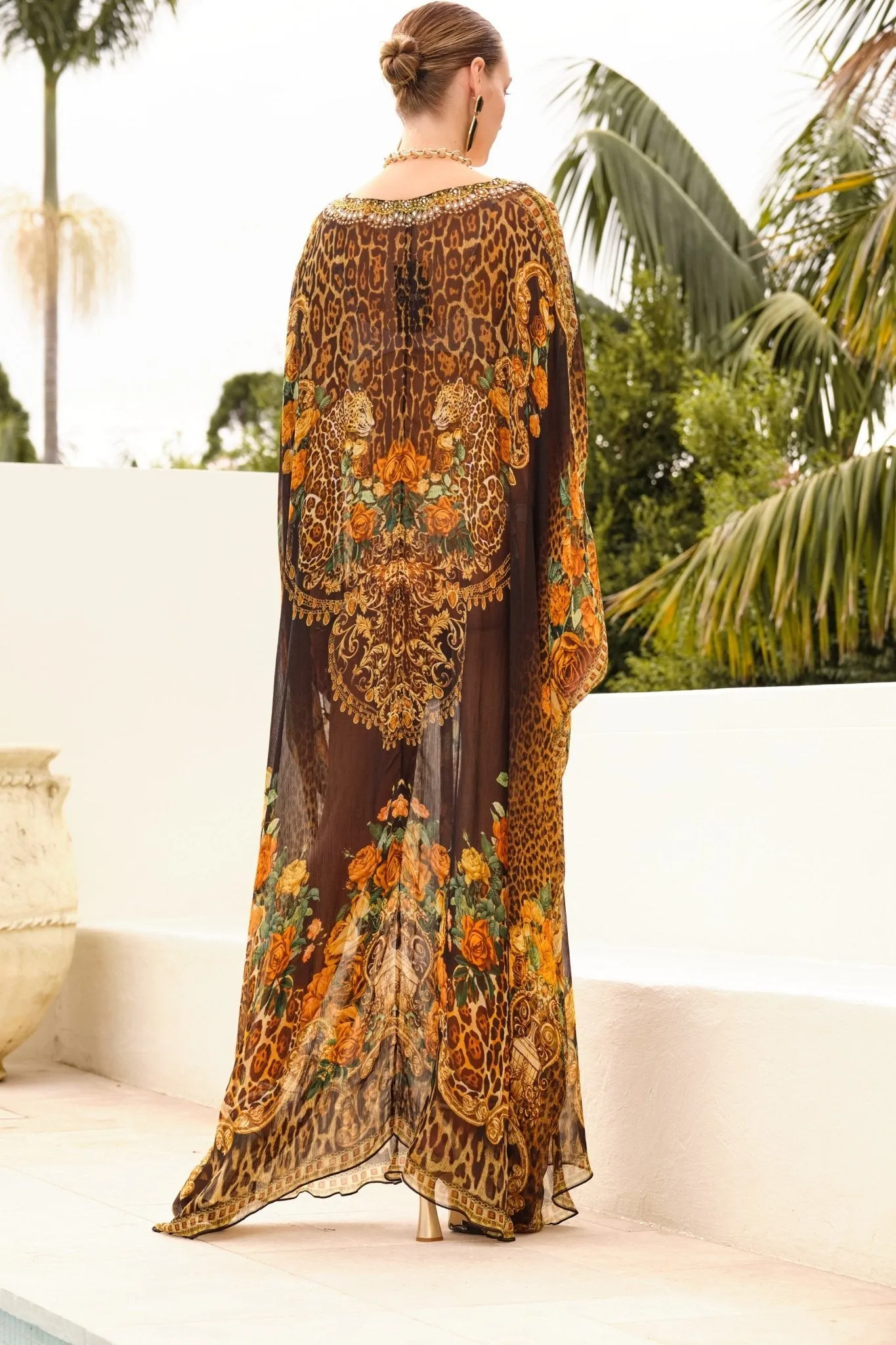 BLACK LEOPARDESS TAB KAFTAN sold by Czarina product image thumbnail 4