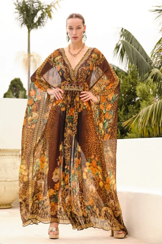 BLACK LEOPARDESS TAB KAFTAN sold by Czarina