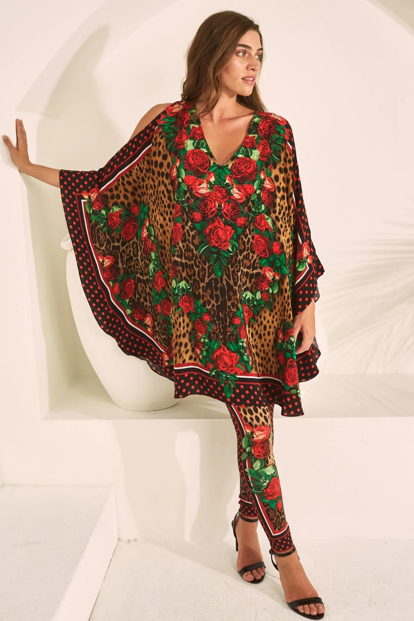 ROSE LEOPARD KAFTAN DRESS sold by Czarina product image thumbnail 4