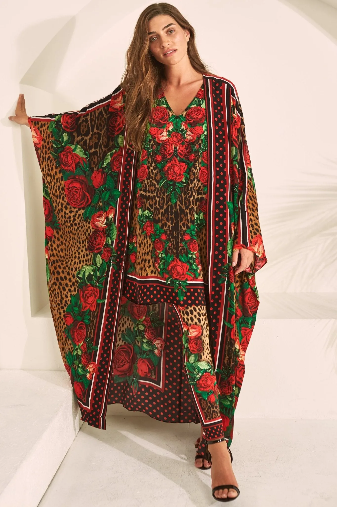 ROSE LEOPARD KAFTAN DRESS sold by Czarina product image thumbnail 5