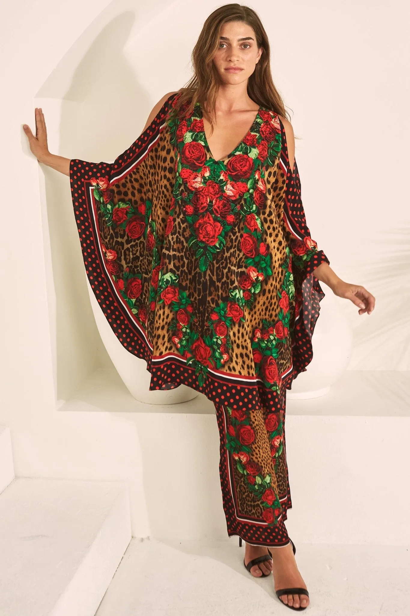 ROSE LEOPARD KAFTAN DRESS sold by Czarina product image thumbnail 2
