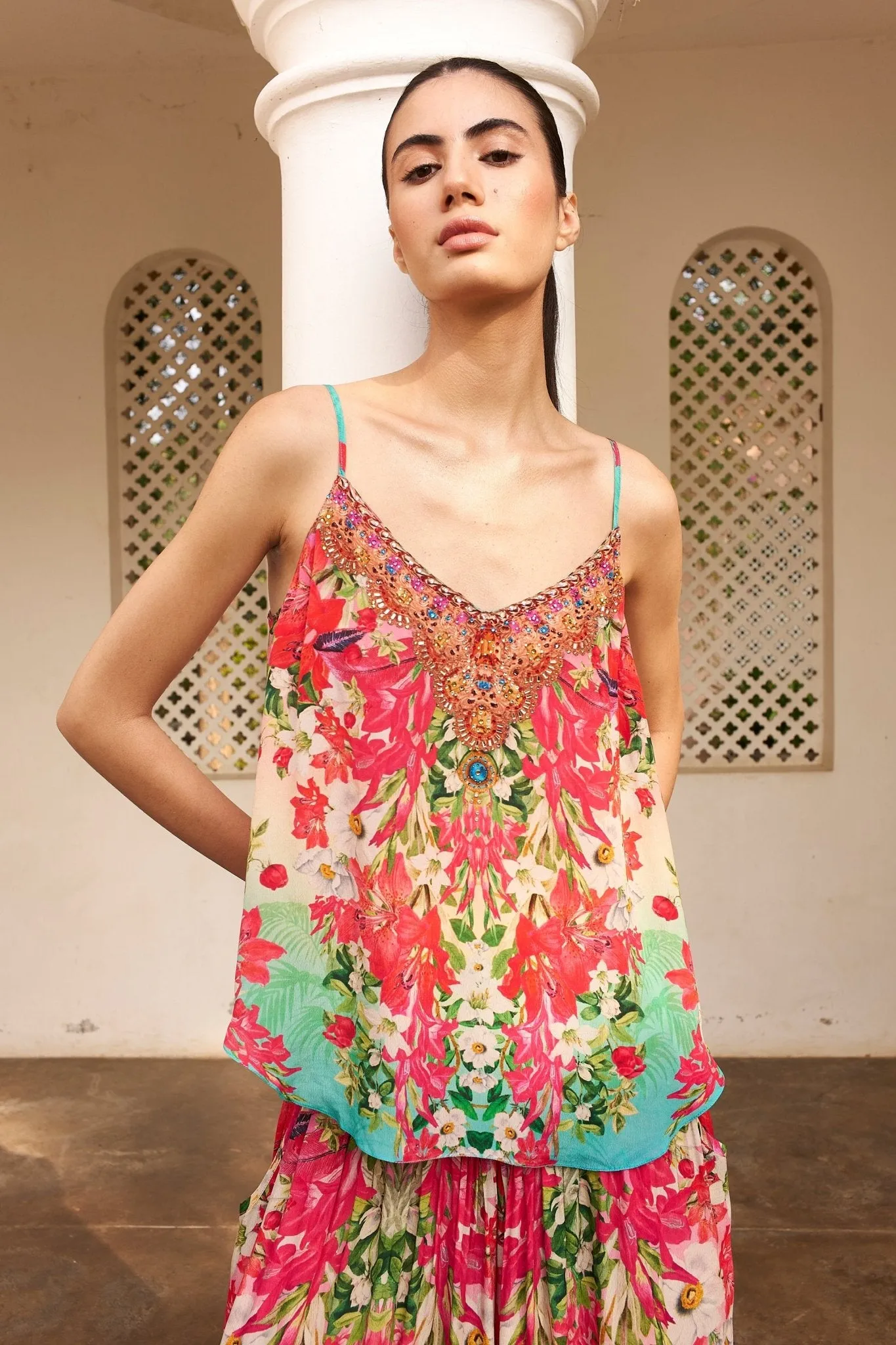 BLUE BLOSSOM CAMI TOP sold by Czarina