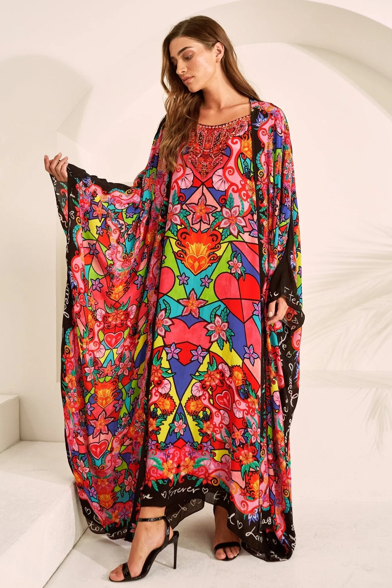 DREAMY CUPID ROUND NECK LONG KAFTAN sold by Czarina product image thumbnail 5