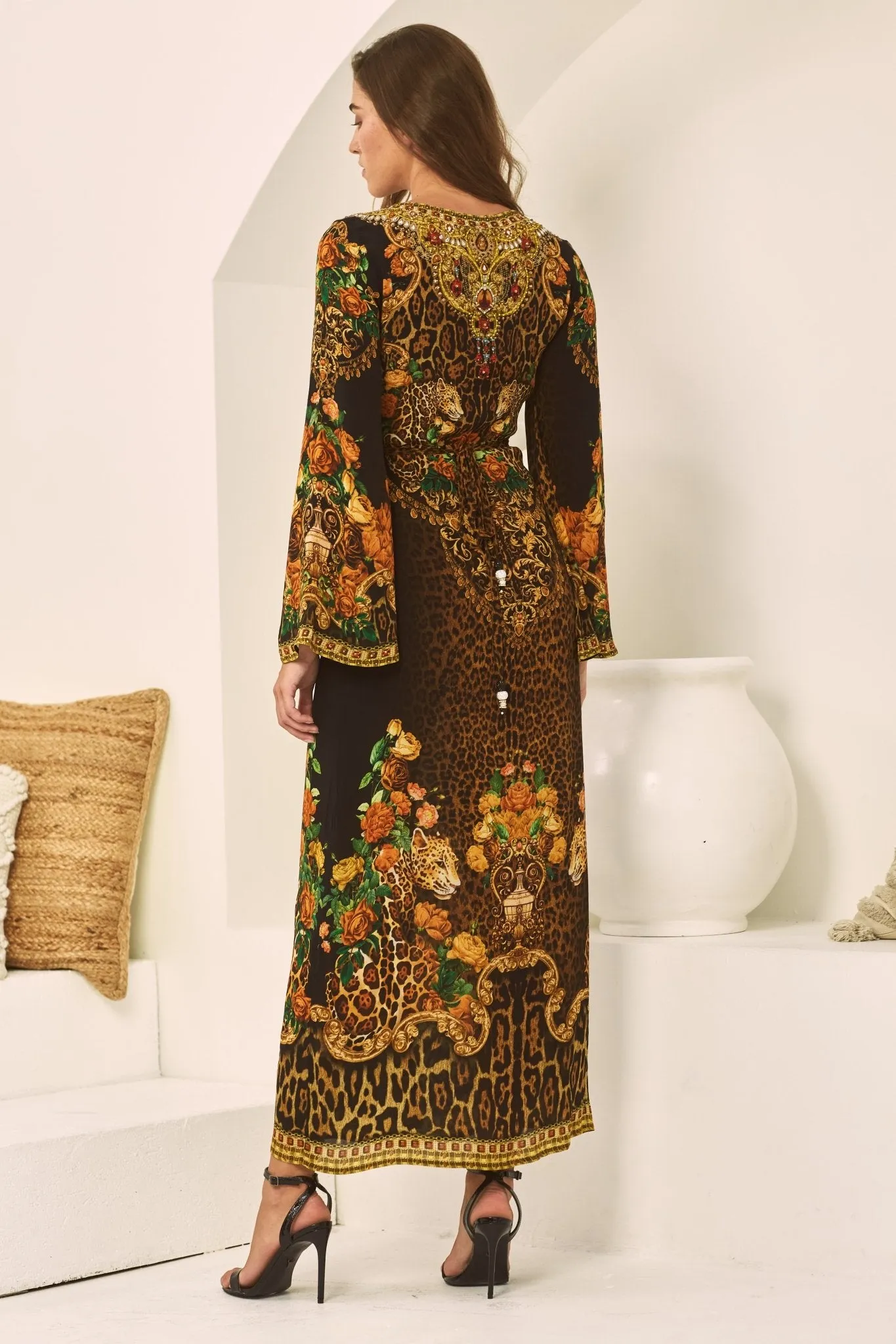 BLACK LEOPARDESS WRAP DRESS sold by Czarina product image thumbnail 4