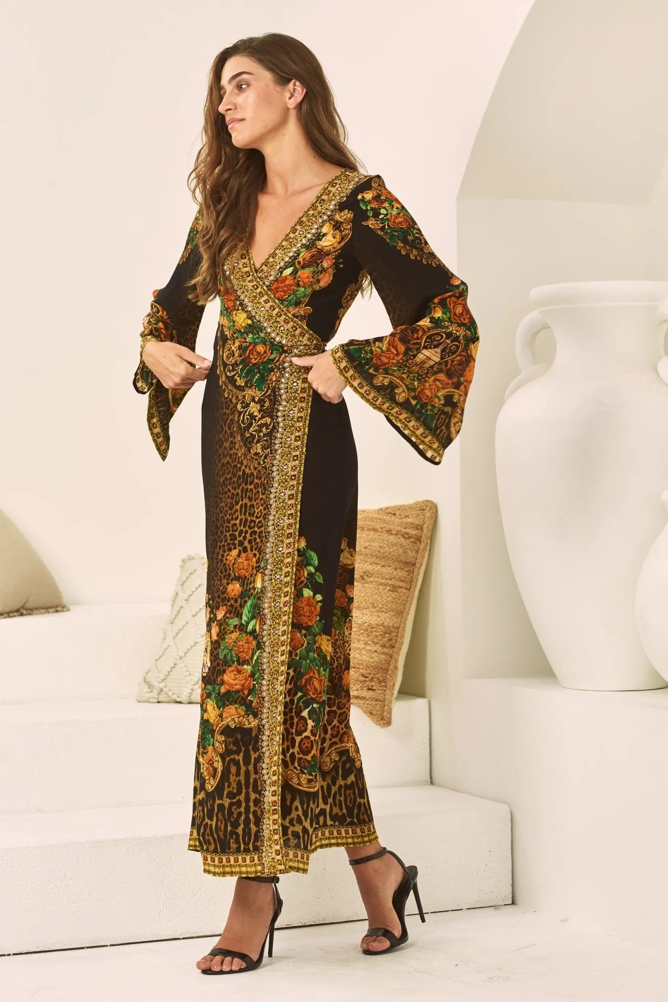 BLACK LEOPARDESS WRAP DRESS sold by Czarina product image thumbnail 2