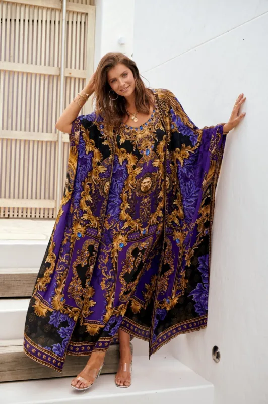 Midnight Blue Long Cape sold by Czarina
