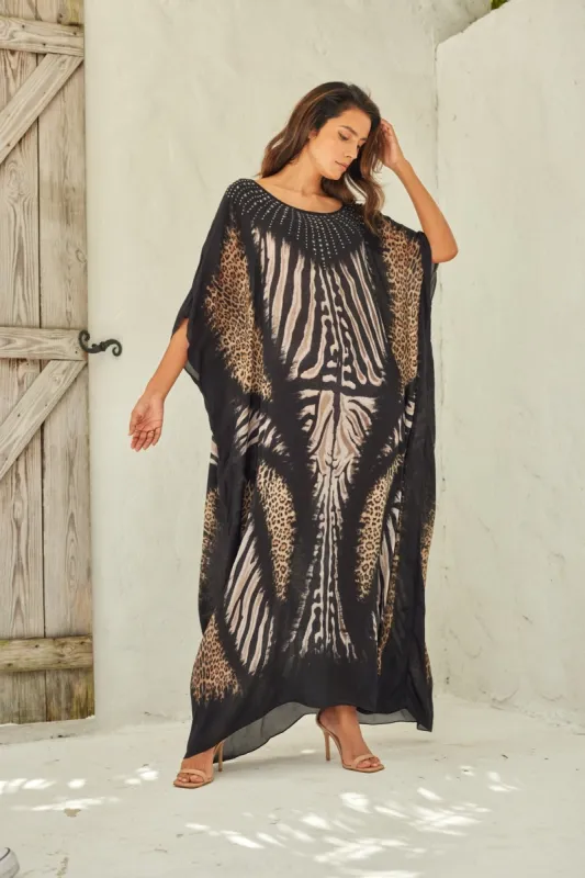 INTO THE WILD ROUND NECK LONG KAFTAN sold by Czarina