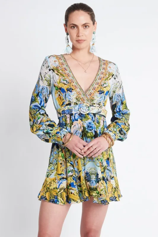SUMMER BLUES SHORT DRESS W SLEEVES made by Czarina