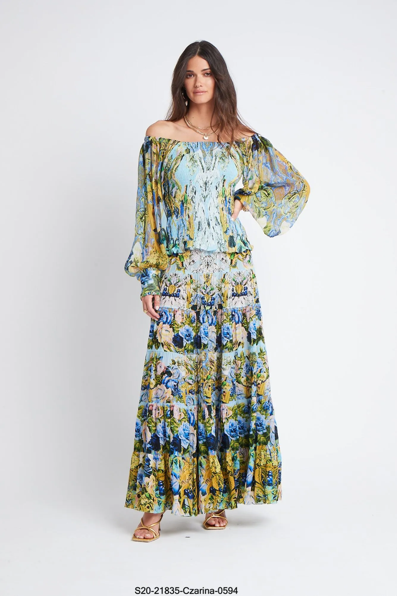 SUMMER BLUES MAXI SKIRT sold by Czarina