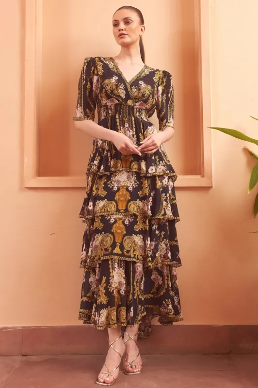 GOLDEN GIRL CROSS OVER MAXI DRESS sold by Czarina