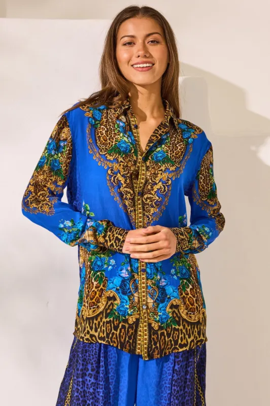 Blue Leopardess Women's Shirt sold by Czarina