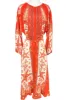 RED CORAL MIDI LINEN DRESS sold by Czarina
