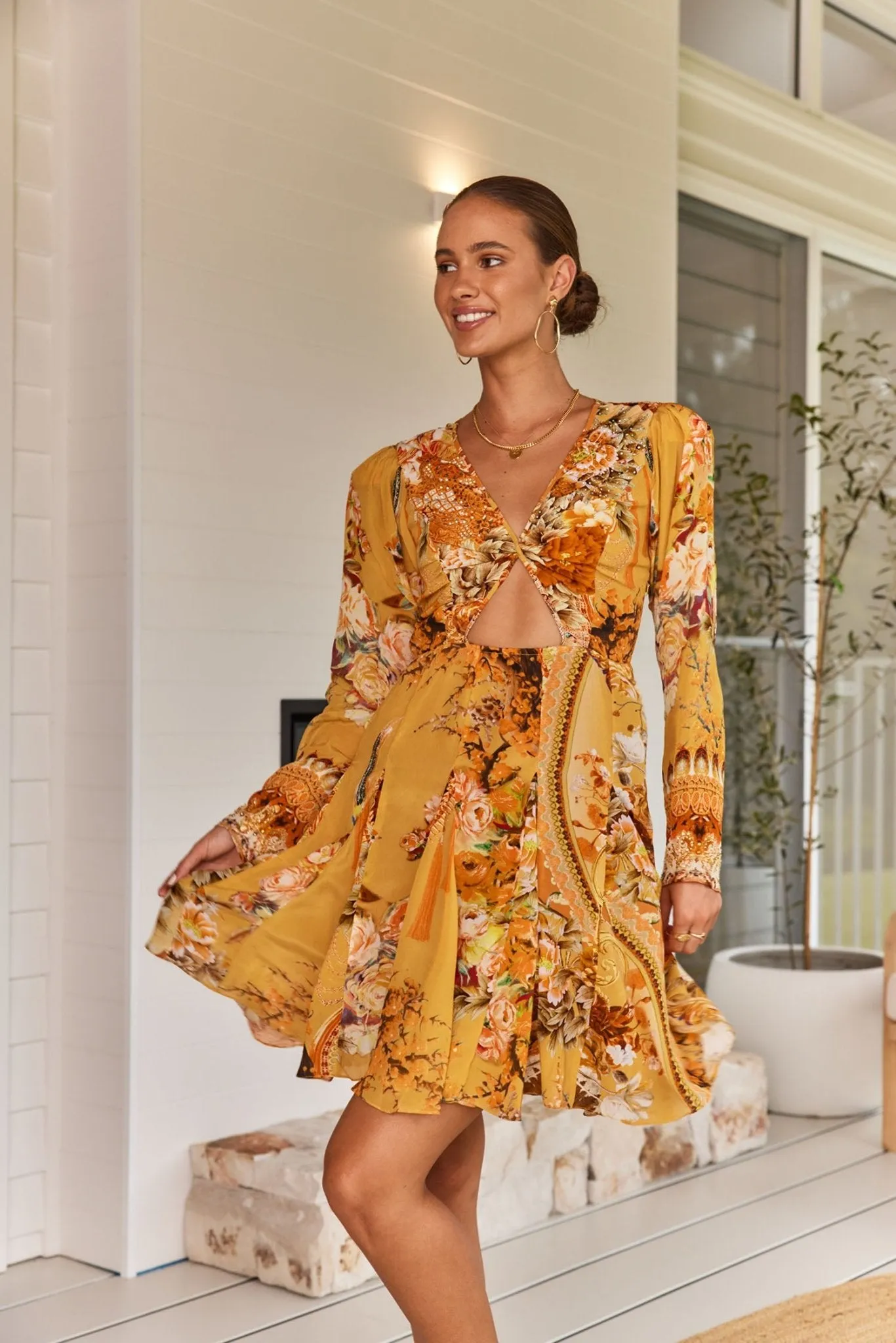 YOU ARE MY SUNSHINE CUTOUT MINI DRESS sold by Czarina product image thumbnail 3