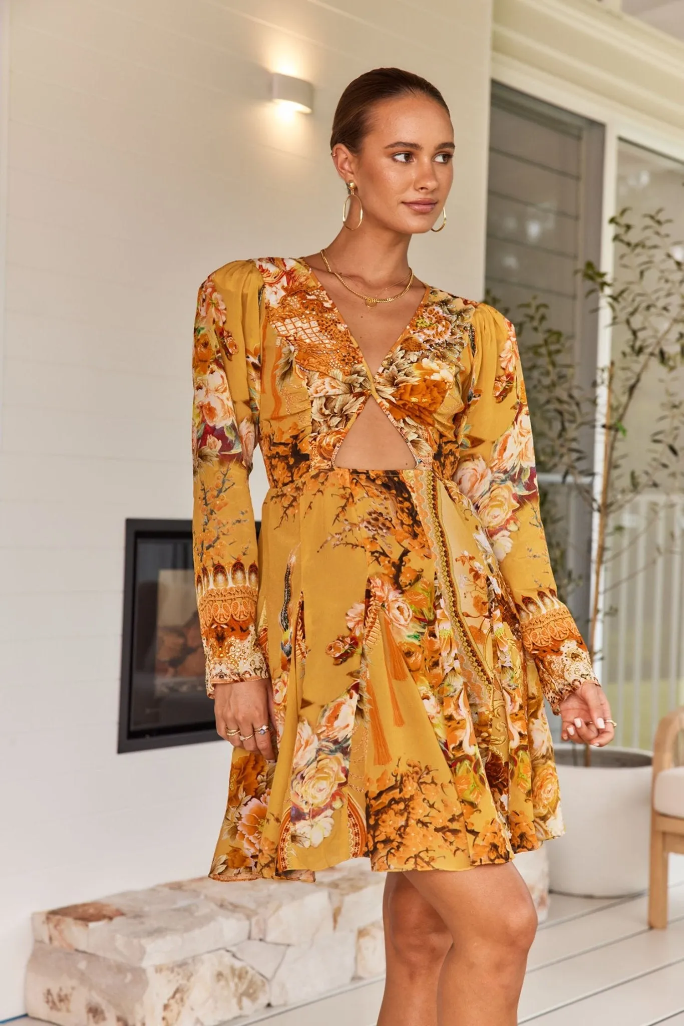 YOU ARE MY SUNSHINE CUTOUT MINI DRESS sold by Czarina product image thumbnail 4