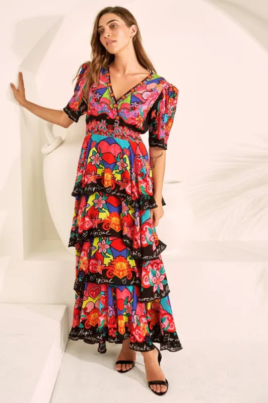 DREAMY CUPID CROSS OVER MAXI DRESS sold by Czarina