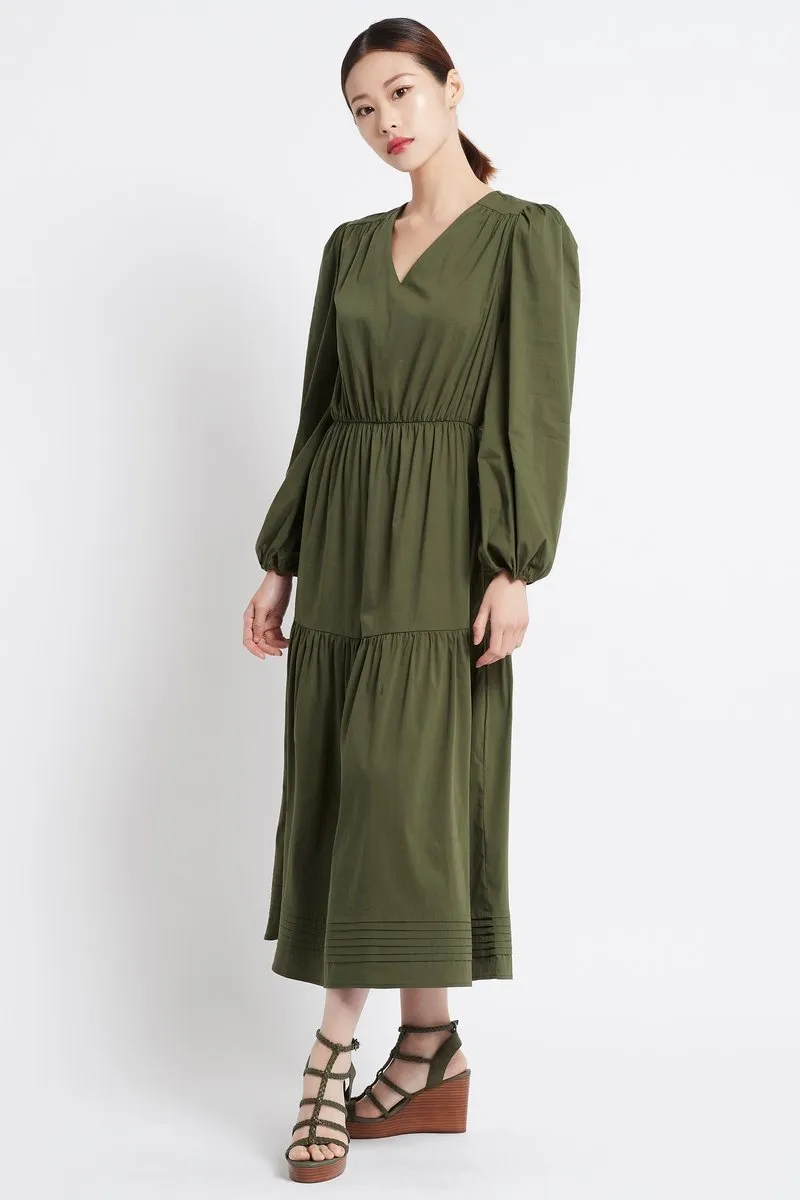 SIMPLY OLIVE V-NECK LONG DRESS W SLEEVES sold by Czarina product image thumbnail 2