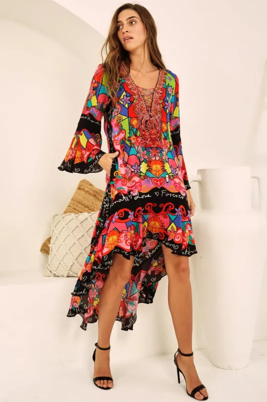 DREAMY CUPID HI LOW DRESS W SLEEVES sold by Czarina