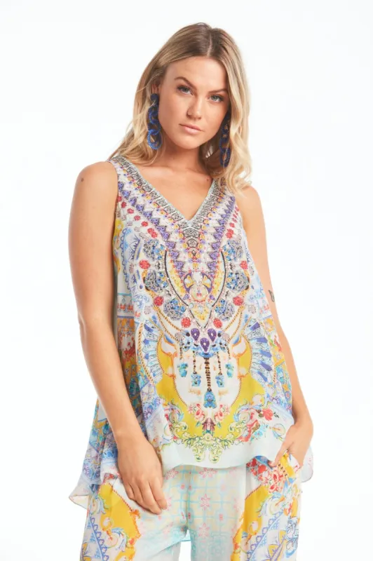 Love In Santorini V-Neck Tank Top sold by Czarina