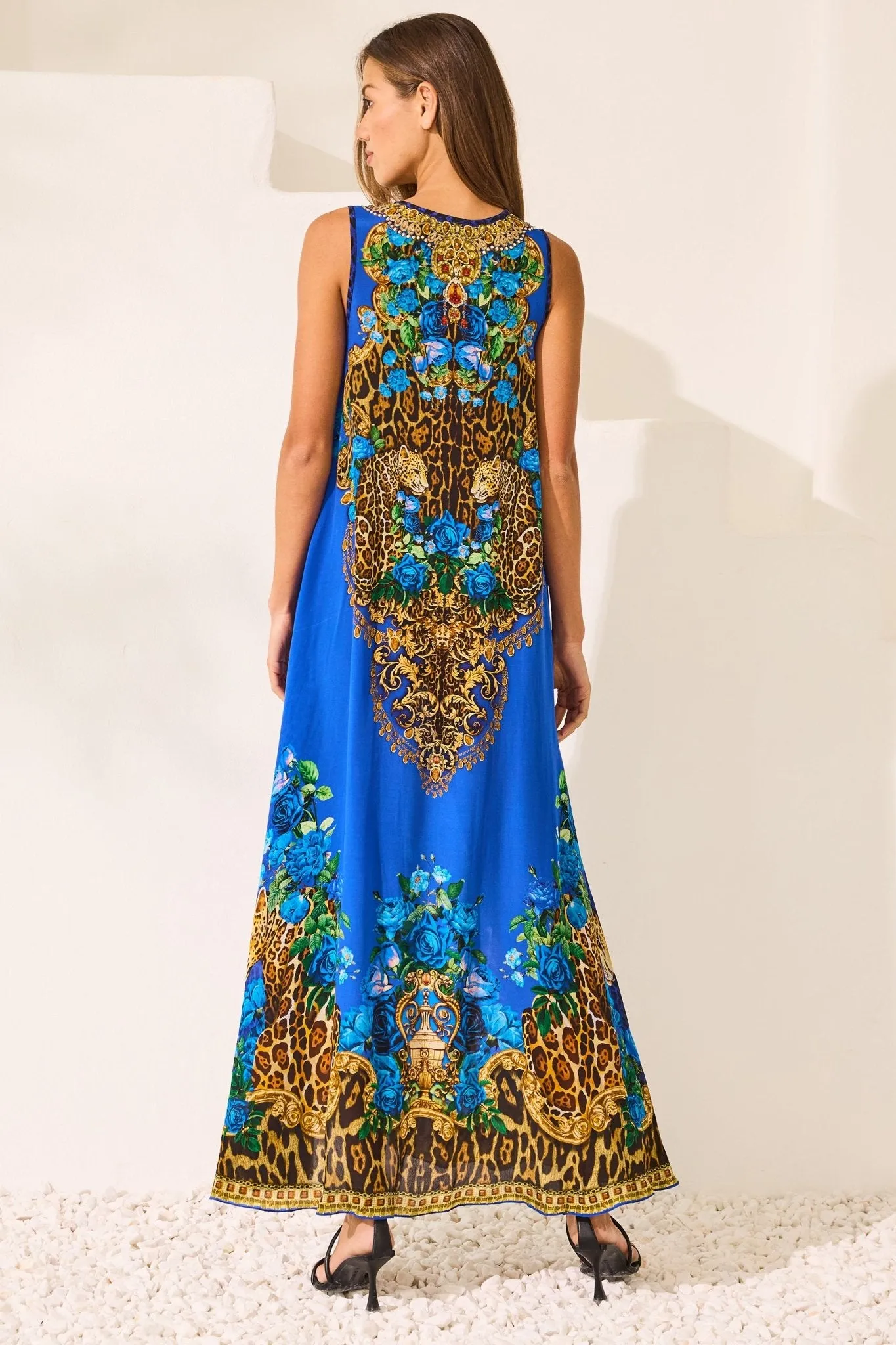 Blue Leopardess Sleeveless Dress sold by Czarina product image thumbnail 4