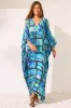 Postcards 100% Silk Big Width Kaftan sold by Czarina