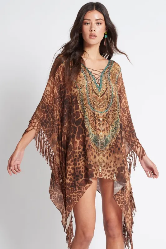 Gaia Kaftan Top W Fringe made by Czarina