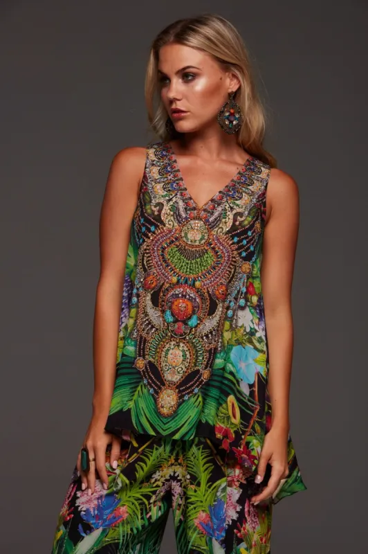 Tropical Love V-Neck Tank Top sold by Czarina