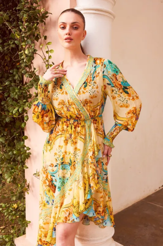 SUMMER GARDEN HI LOW WRAP DRESS sold by Czarina