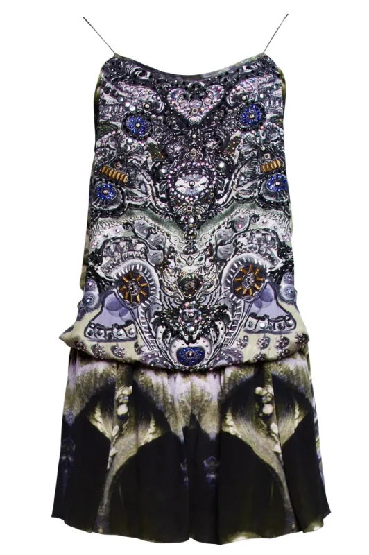 Char 100% Silk Playsuit sold by Czarina
